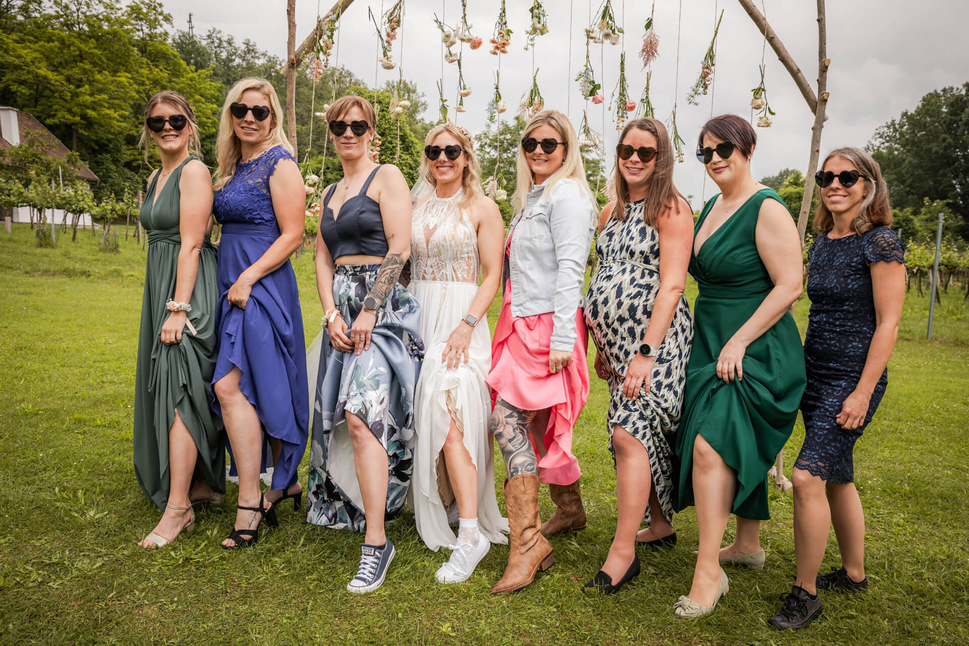 Gruppenfoto der Frauen einer Hochzeit